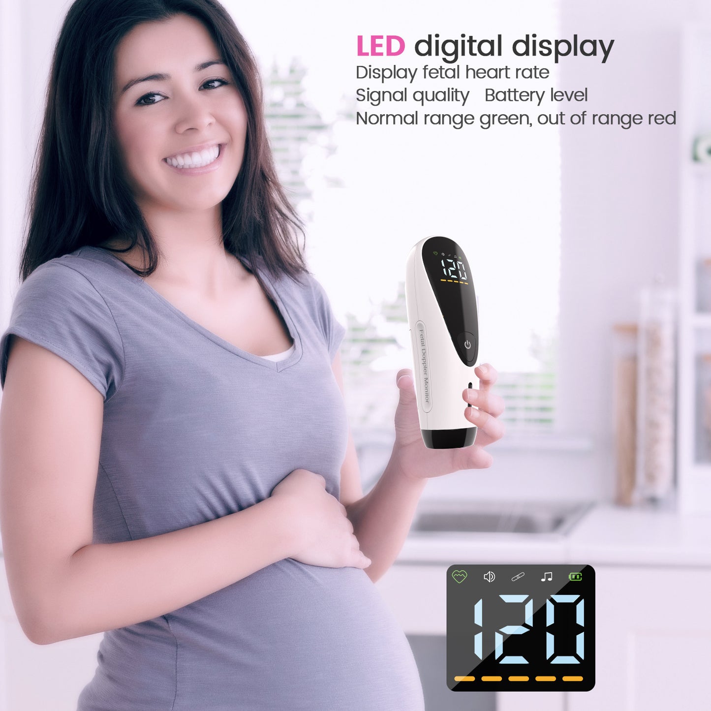 All-in-one Home Doppler Foetal Heart Monitor - MediWillow All-in-one Home Doppler Foetal Heart Monitor