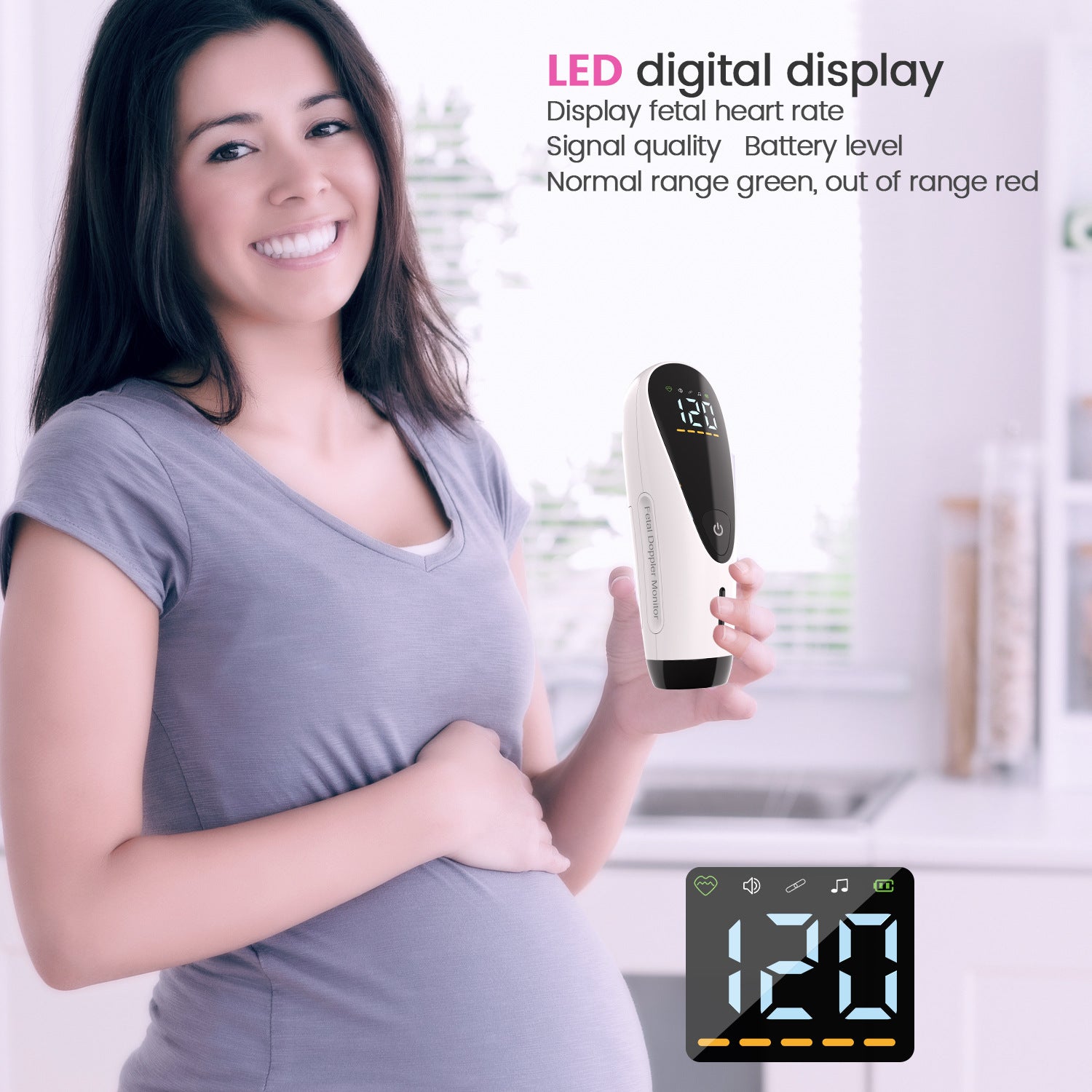 All-in-one Home Doppler Foetal Heart Monitor - MediWillow All-in-one Home Doppler Foetal Heart Monitor